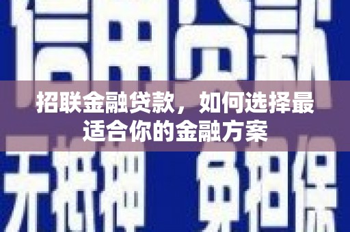 墨竹工卡招联金融贷款，如何选择最适合你的金融方案