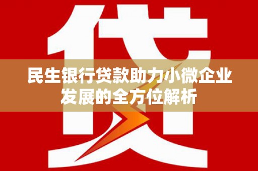 墨竹工卡民生银行贷款助力小微企业发展的全方位解析