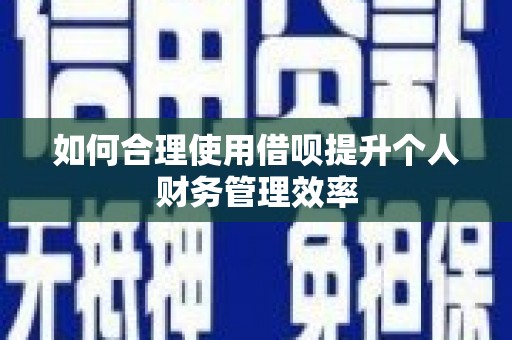 墨竹工卡如何合理使用借呗提升个人财务管理效率