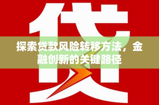 墨竹工卡探索贷款风险转移方法，金融创新的关键路径