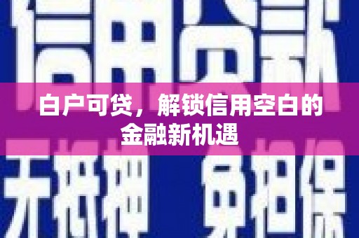 墨竹工卡白户可贷，解锁信用空白的金融新机遇