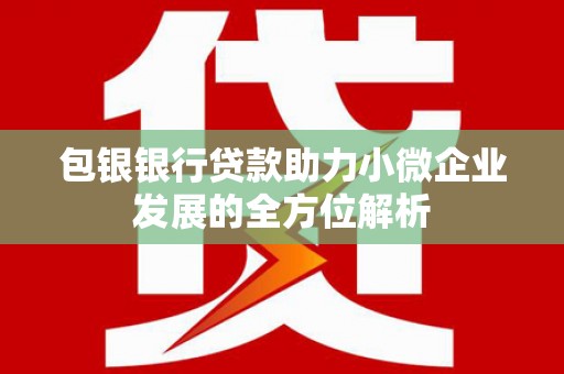 墨竹工卡包银银行贷款助力小微企业发展的全方位解析