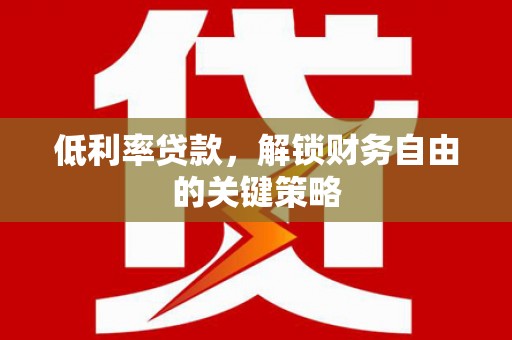 墨竹工卡低利率贷款，解锁财务自由的关键策略