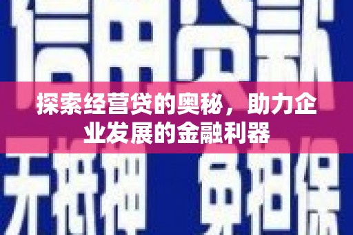 墨竹工卡探索经营贷的奥秘，助力企业发展的金融利器