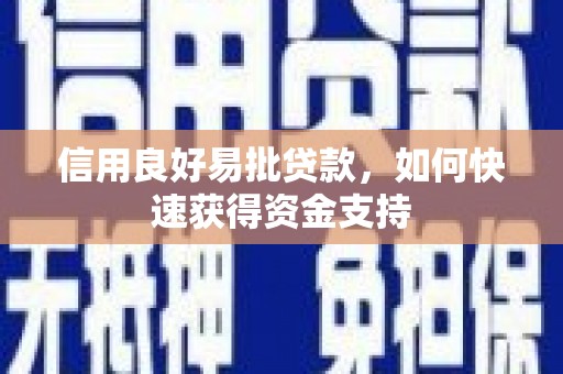 墨竹工卡信用良好易批贷款，如何快速获得资金支持